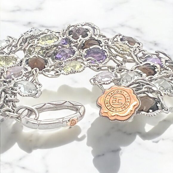 Tacori 18k925 Color Medley Multi Strand Gemstone Bracelet - Picture 4 of 5